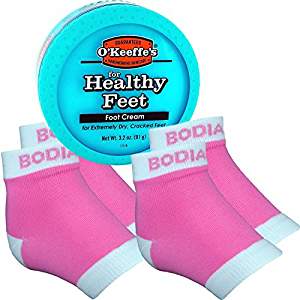 Picture of Foot Cream with Gel Heel Sleeves in Pink for Unique Gifts